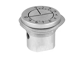 Indbygningsskala for 6mm aksel, Ø20mm, ALU, med 0-9 skala