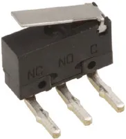 Mikroswitch, Arm med hængsel aktuator, 0.1 A @ 30 V dc