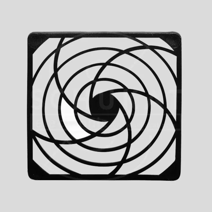 Fan Guard 120x120 Plastic Black Snap-In