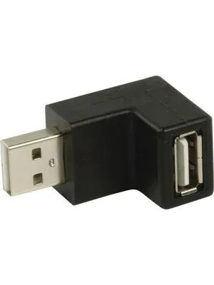 USB 2.0-adapter | A-hanstik | A-hunstik | 270° vinklet | Sort