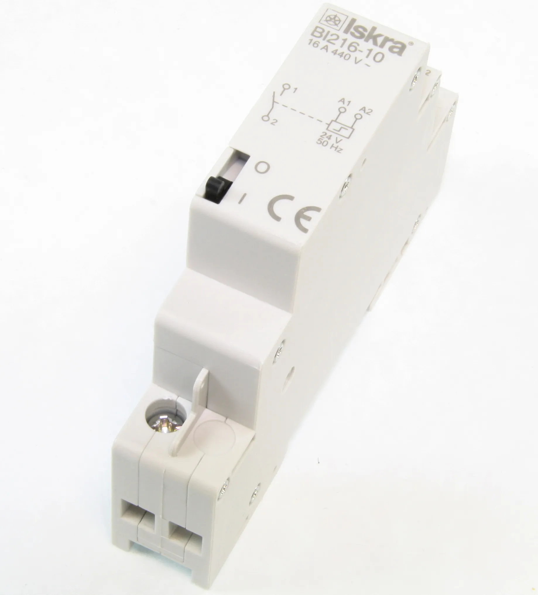 Relay: installation; bistable; NO; Ucoil: 24VAC; 17.6x90x65mm; 16A