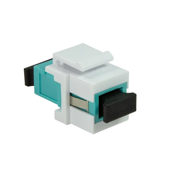 Fibre SC coupler for keystone panel mounting, aqua/white