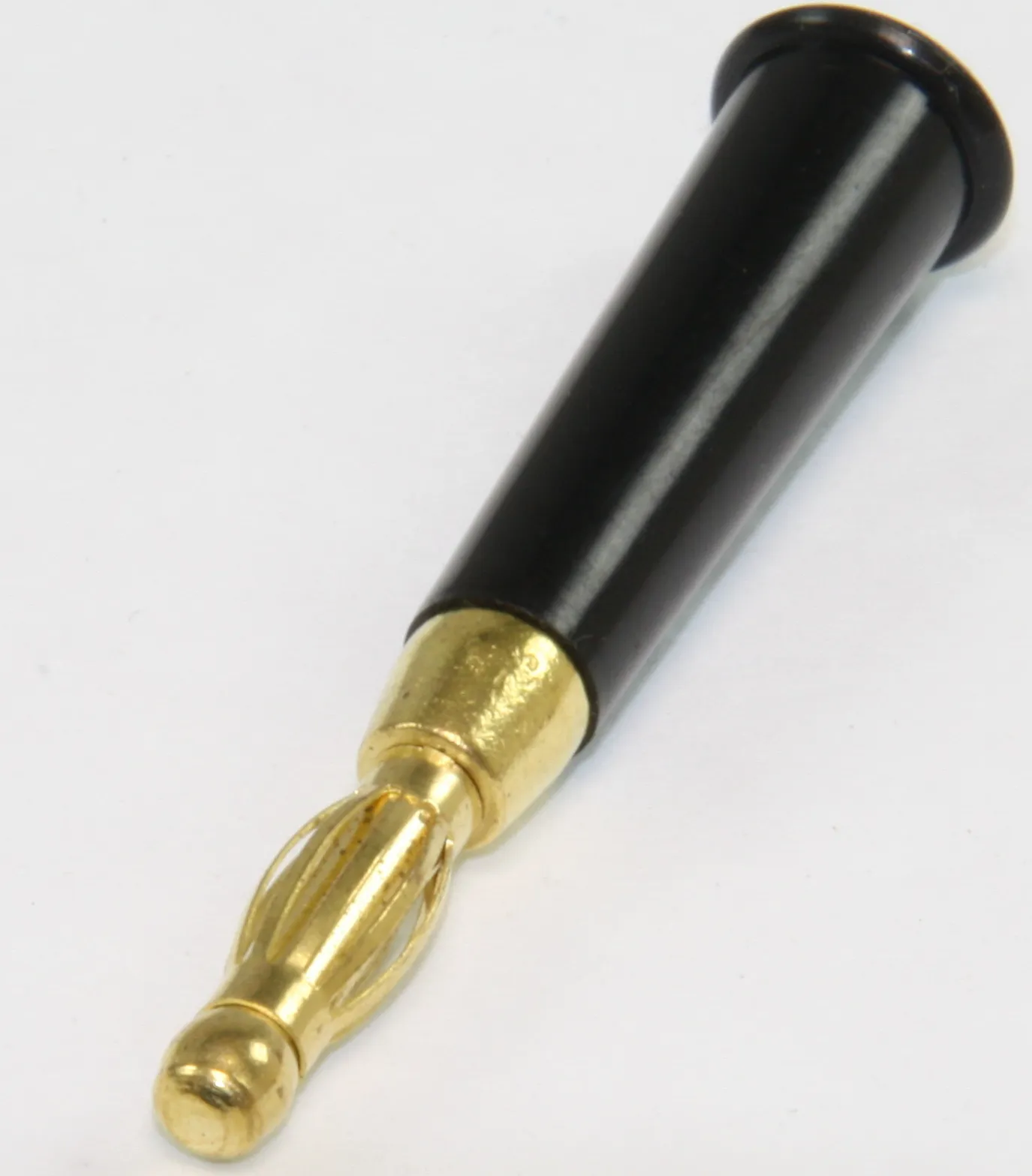 Bananstik HAN 4mm Sort, Guld, Loddemontering
