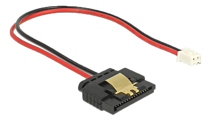 Delock kabel Power 2 pin hun til SATA 15 pin receptacle "5 V" Med metal clip