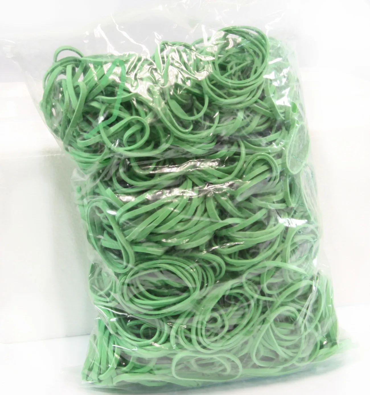 Elastikker, 3 x 1,5mm, Ø:40mm, flad, grøn, 100g