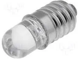 E10-LED lampe 12V 7,5mA 0,09W HVID