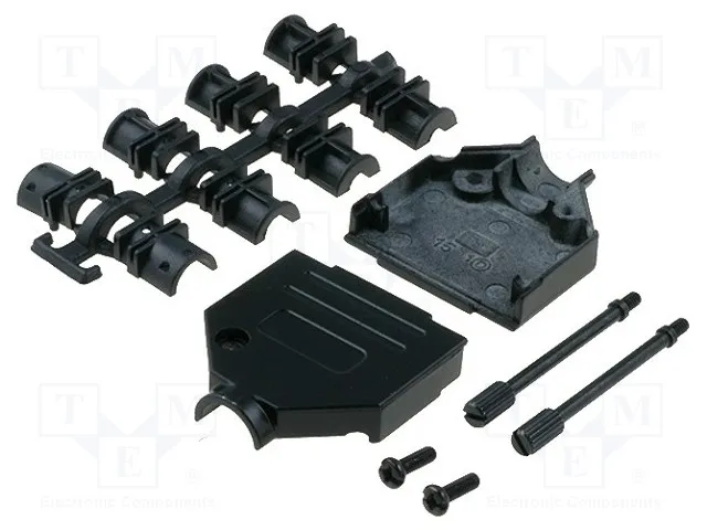 Metal-D-Sub-Hood 15-Pole BLACK