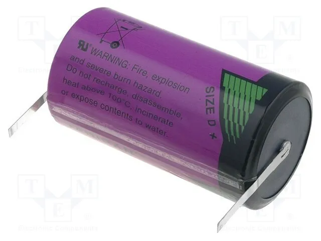 3.6V D batteri Litium-tionylklorid Ledning Terminal, 19Ah