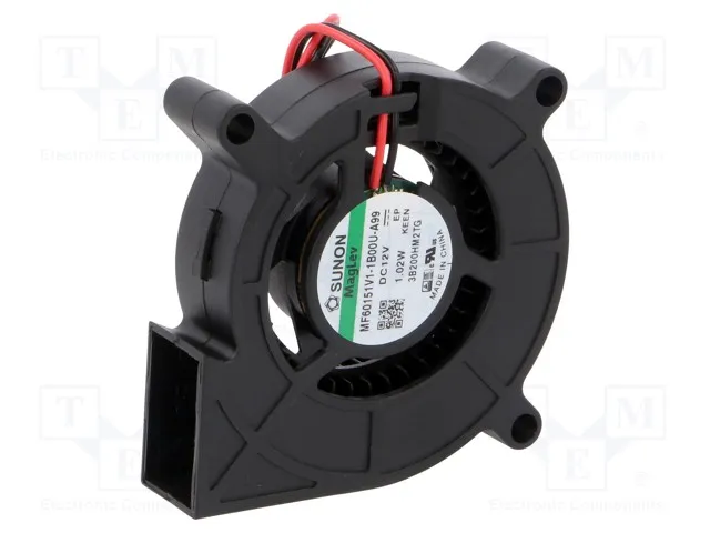 Radial ventilator 12V 60x60x15mm 9,68m³/h 32,8dBA