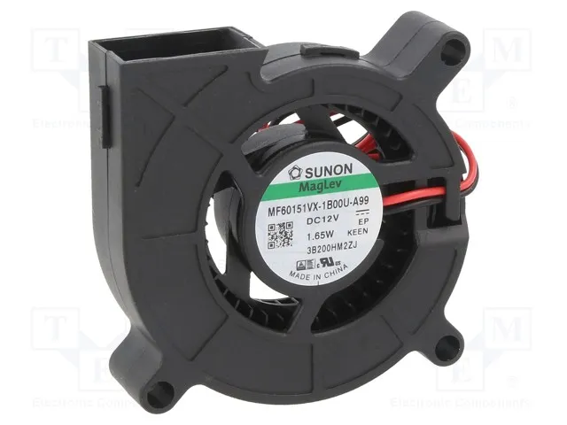 Radial ventilator 12V 60x60x15mm 10,54m³/h 37,7dBA