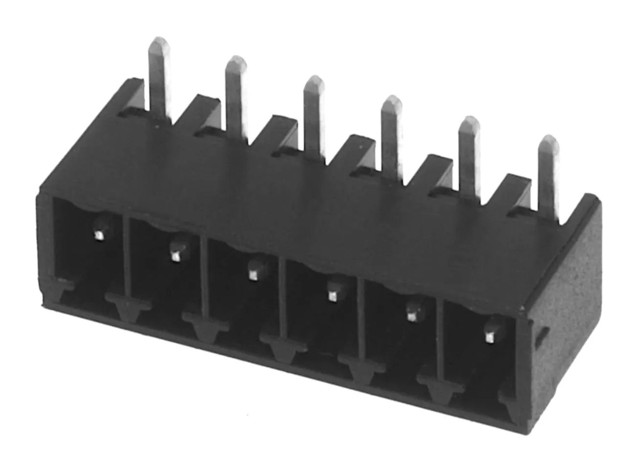 [138570] Stiftlist 90° 6-polet P3.81 mm, SORT