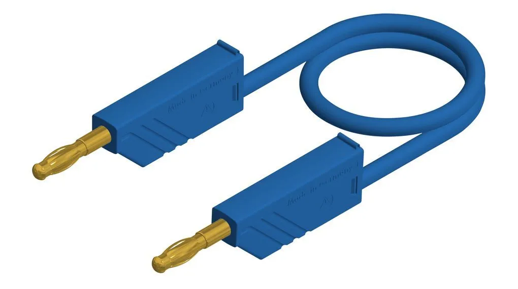 [138573] PVC Prøvekabel, 4mm han, 200cm, blå