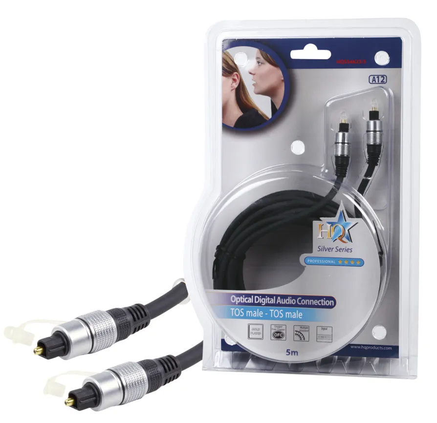 [138624] HQ optisk kabel, Toslink han -> Toslink han, 5 meter