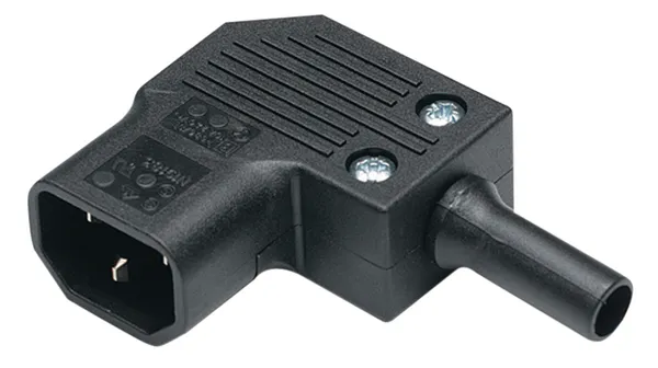 [138800] Kabelapparatstik 90° vandret Sort Bulgin/Left Angle-skrue