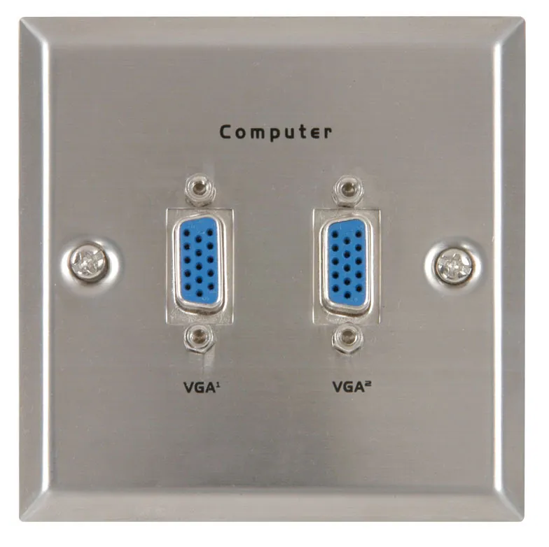 [139890] 2x VGA Wallplate steel