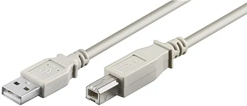 [140040] USB 2.0 kabel, A til B, 1,8 meter, GRÅ