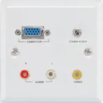[140889] VGA + 3,5mm + 3xphono Wallplate WHITE