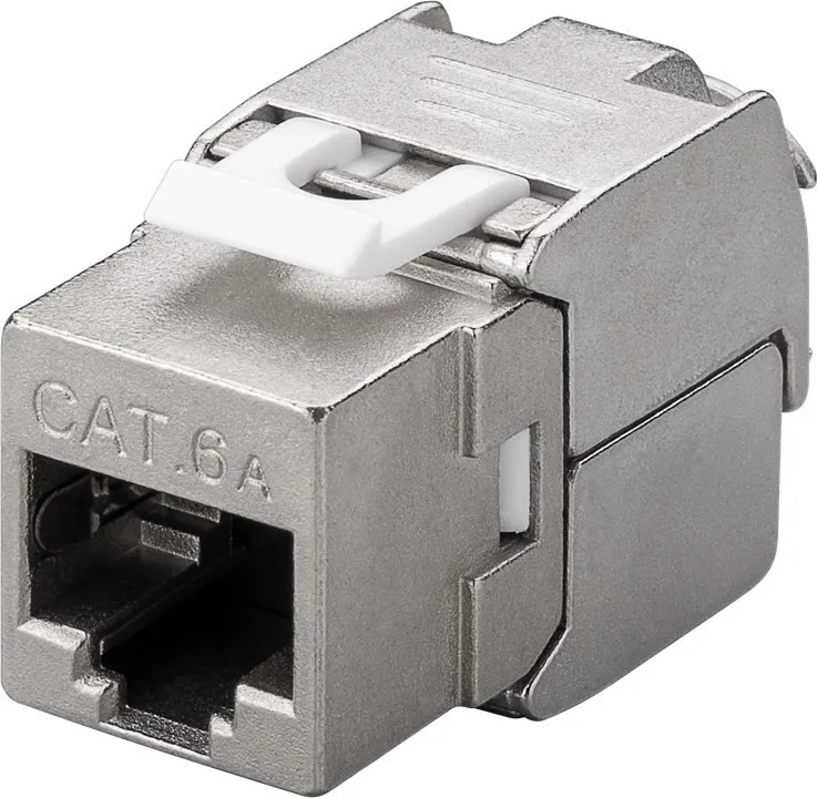 [141740] CAT 6A Keystone RJ45 female, STP, 500 MHz, slim-line