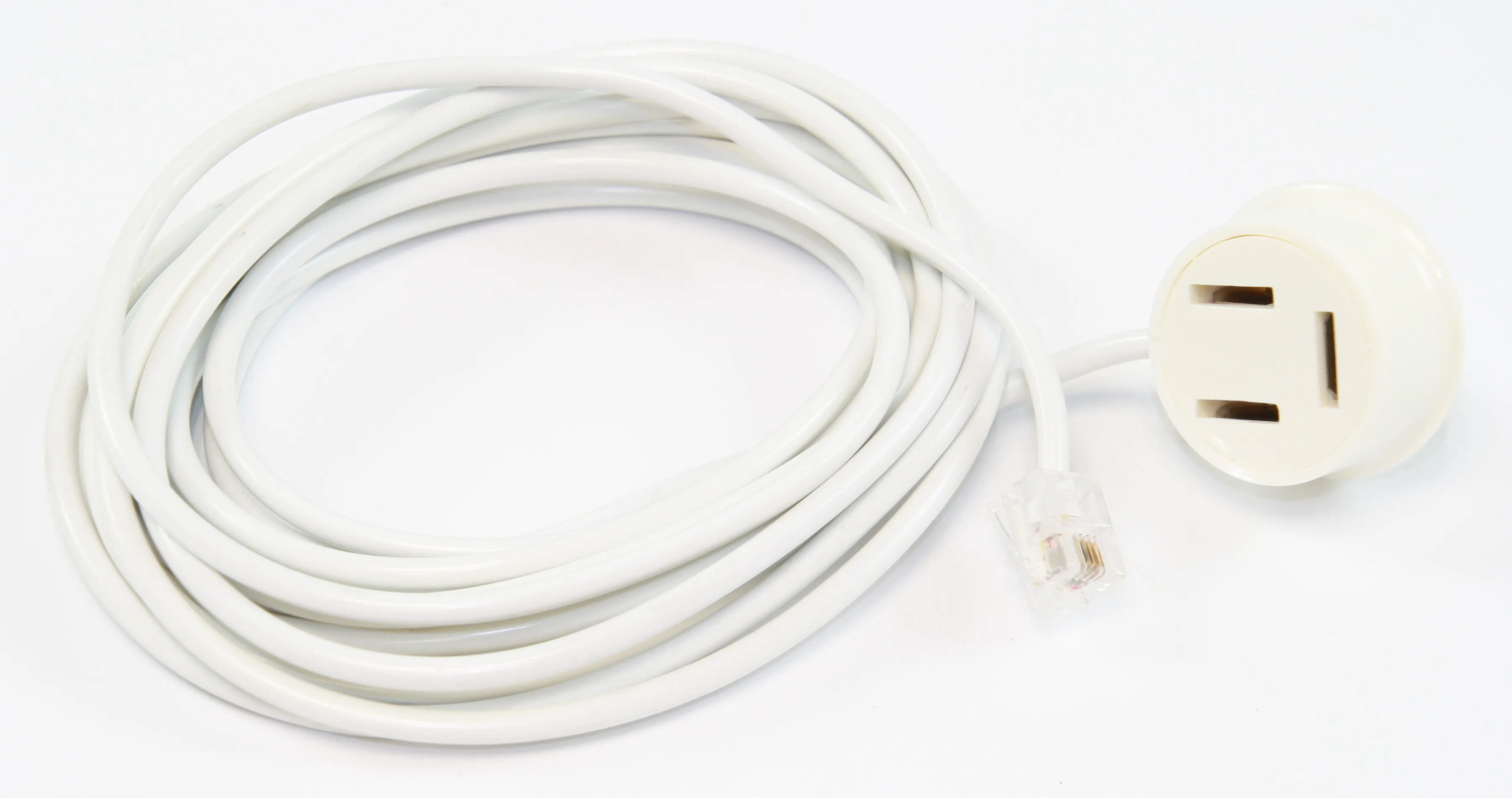 [142088] Telefon-adapter, treben HUN <-> RJ11 han, 3 meter, HVID