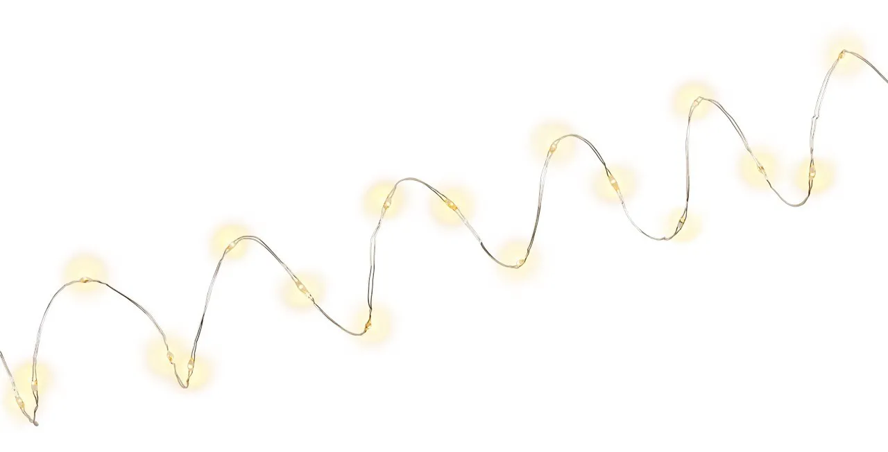 [143343] Lyskæde indendørs m/timer 1,05m (20 LED) Sølv