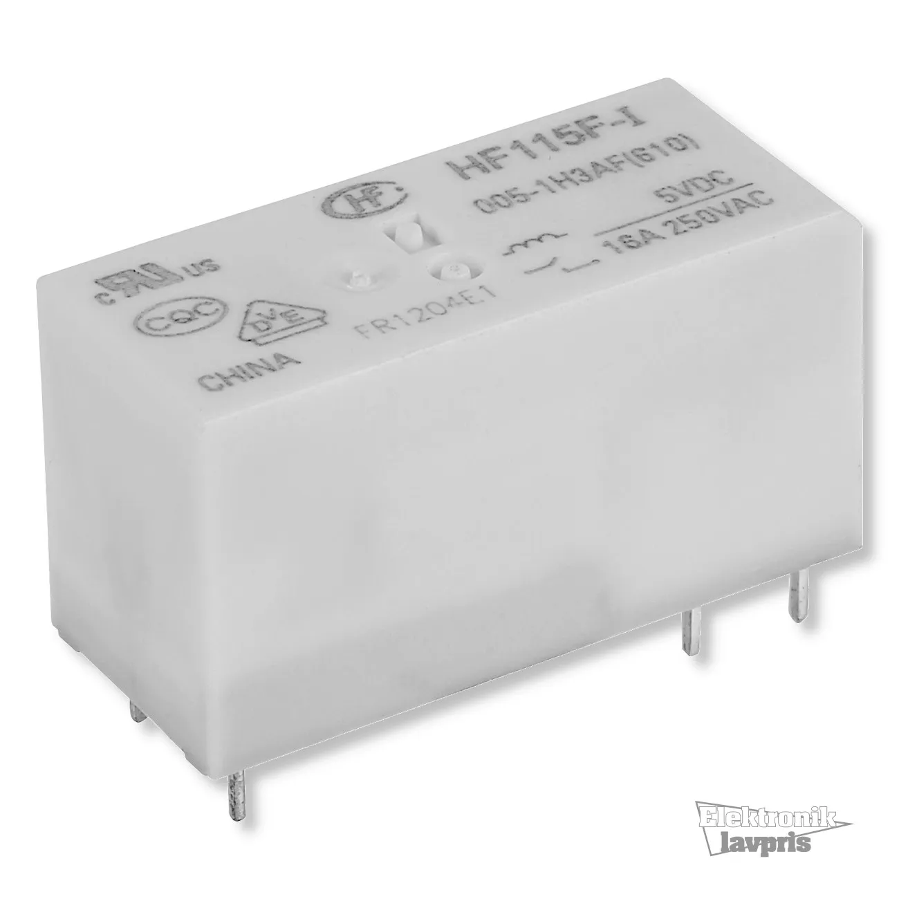[144062] 1-polet slutte, Maks. 16 A ac / 16 A dc, 5V dc spole HF115F-I 16 A