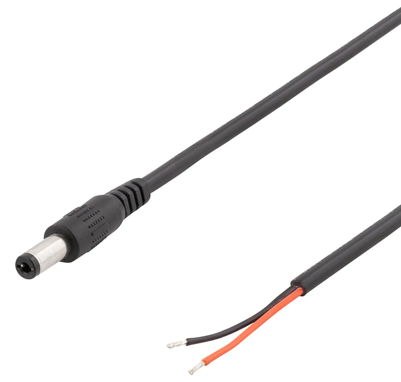 [144130] DC kabel 5.5x2.1mm DC to open ended wire, 2m, 20AWG, black