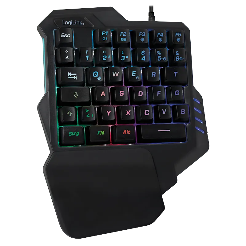 [144346] LogiLink® Illuminated one-hand gaming keyboard, black