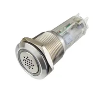 [144647] Metal buzzer 19 mm med LED 6-12vdc