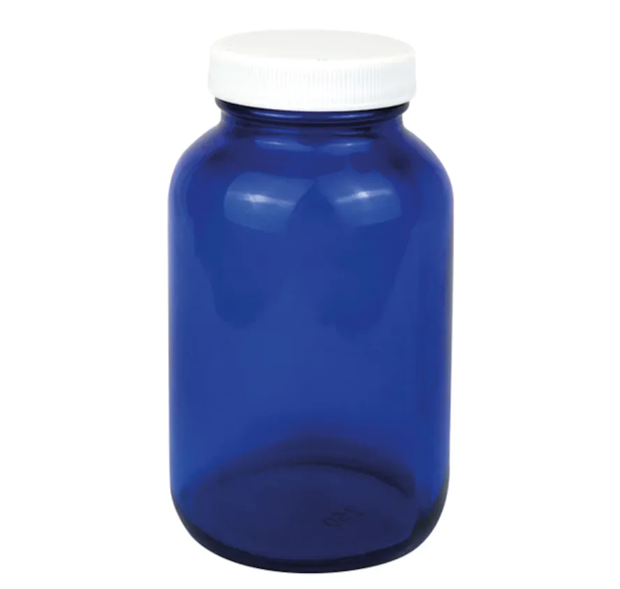 [144823] Apotekerflaske, Glas, 250ml, blå