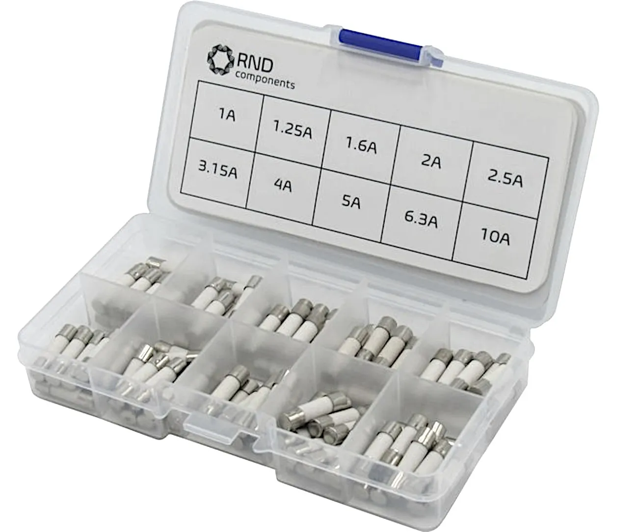 [144981] Sikringssortiment 5x20mm. Keramisk FLINK 1-10A 100 stk.