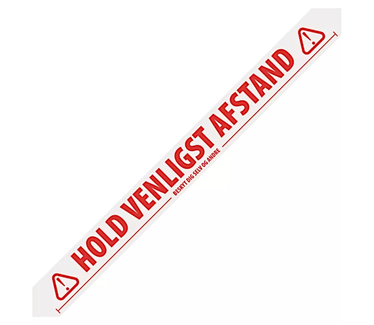 [145882] Tape ""HOLD VENLIGST AFSTAND"", Rød/Hvid, 50mm x 66m