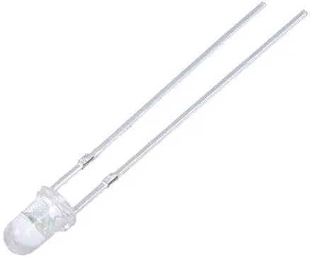 [146079] LED 3mm white cold 8000-15000mcd 30° Front convex