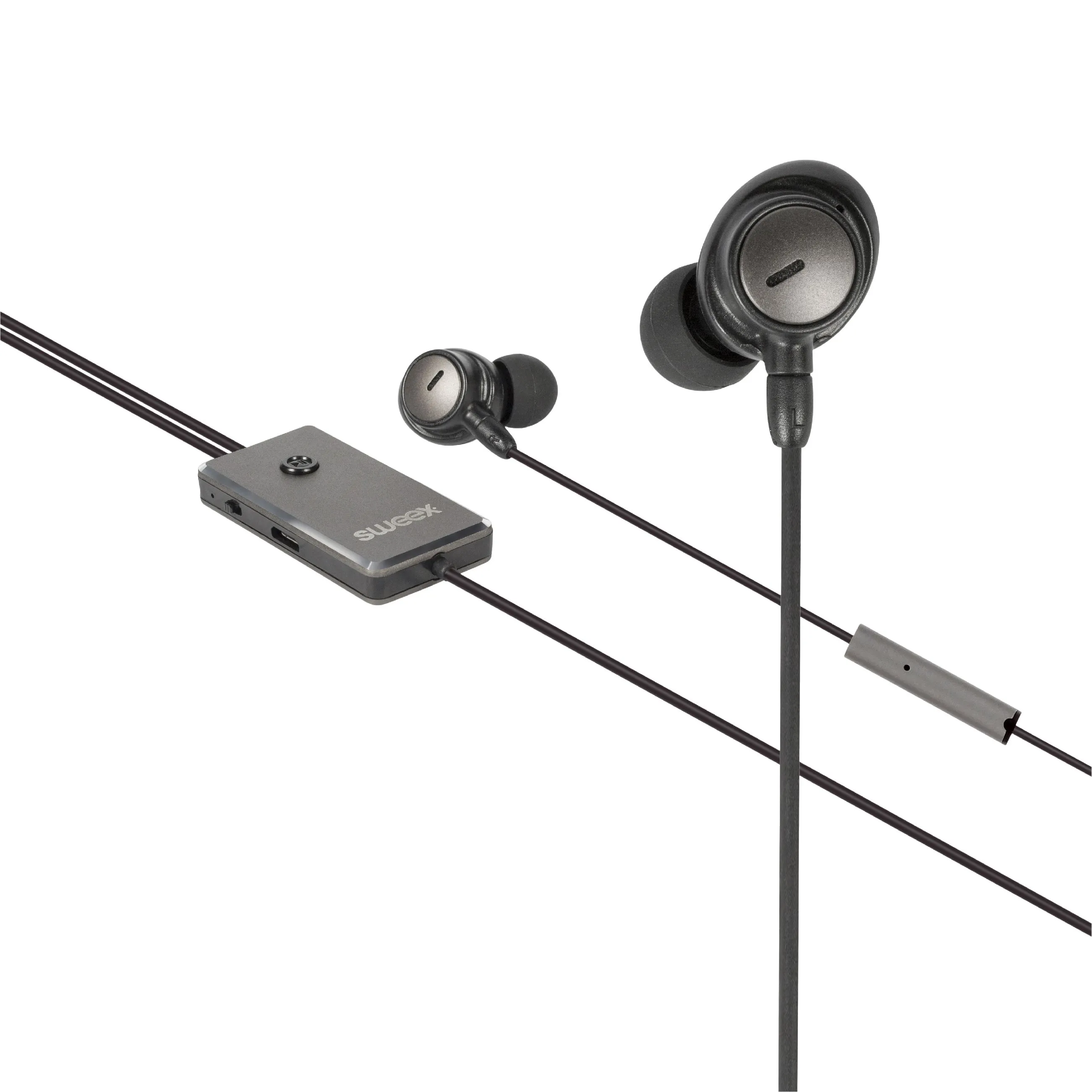 [141406] Headset ANC In-ear 3.5 mm Kabel Indbygget Mikrofon 120 cm Antracit/Sort
