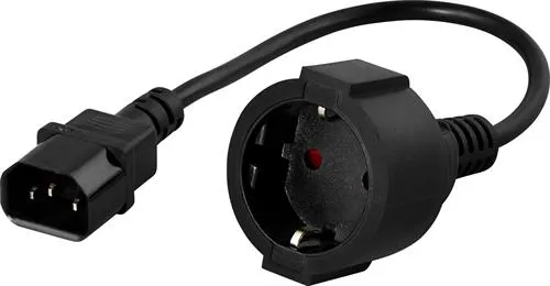 [141433] Strømadapter, IEC C14 han til CEE 7/4 (Schuko) hun 0.5m