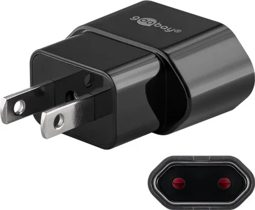 [141559] Rejseadapter USA han - DK euro hun, HQ