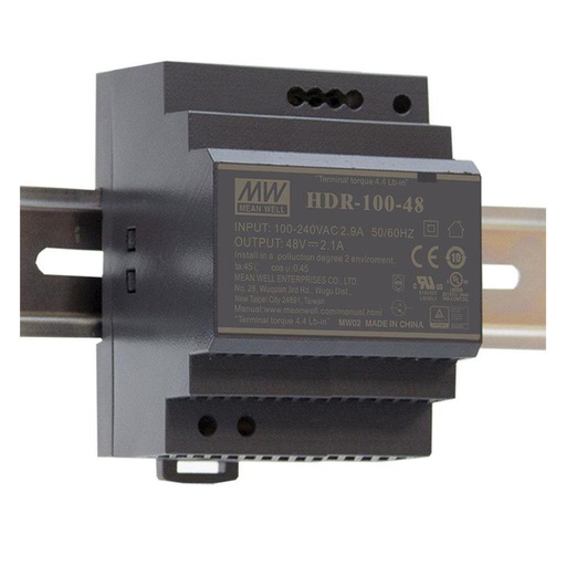 [141677] DIN-skinnemonteret strømforsyning 90W, 1 Udgang, 12V/7,5A