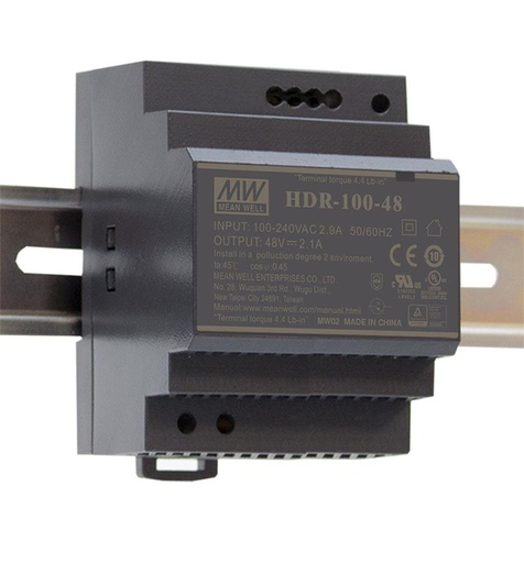 [141682] DIN-skinnemonteret strømforsyning 100,8W, 1 Udgang, 24Vdc/4,2A
