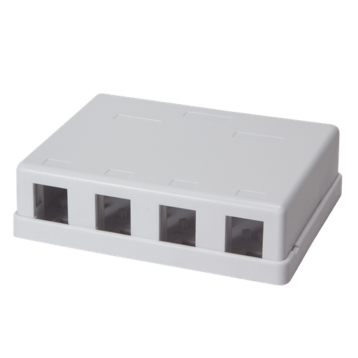 [136068] Keystone Surface Mount Box 4 port UTP, white, blank 