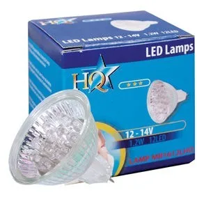 [136208] Lysdiodelampe i MR-16 hus m/12 LED's, hvid