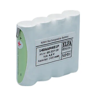 [136535] 4xAA 4,8V 1500mAh. NiMH med loddeflige