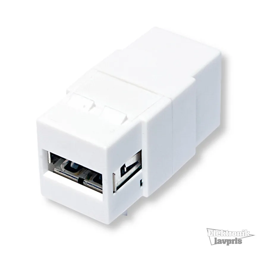 [134940] USB 2.0 Keystone-stik, A/F til USB-B/F, hvid