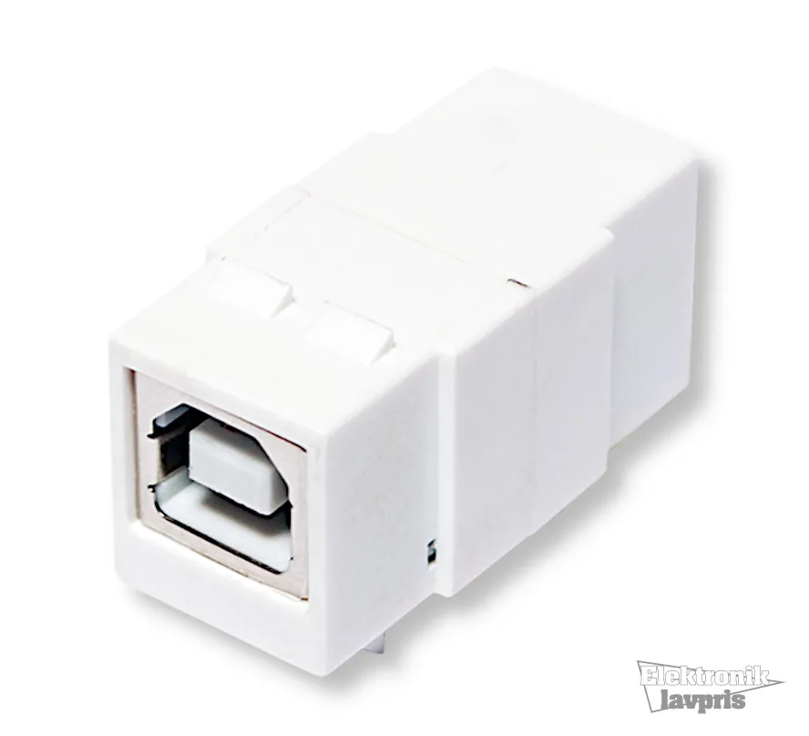 [134941] USB 2.0 keystone-stik, B/F til USB-B/F, hvid