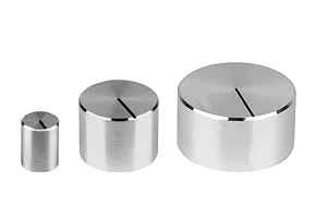 [109093] Aluminiumsknap for 4mm aksel, Ø8x15mm, ALU, MED indikatorstreg