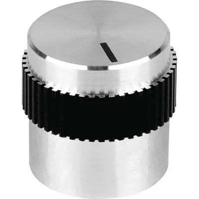 [109101] Aluminiumsknap for 6mm aksel, Ø24x15mm, ALU, MED indikatorstreg