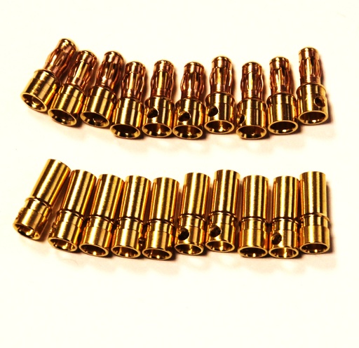 [133402] 3.5mm Gold Plated Bullet / Banana Connectors (10 Sets)