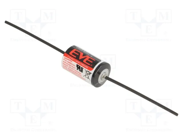 [133754] 1/2AA lithium 3,6V 1200mA med trådender