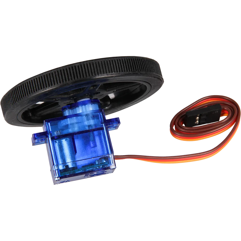 [147195] Servo motor FS90R med 6cm hjul