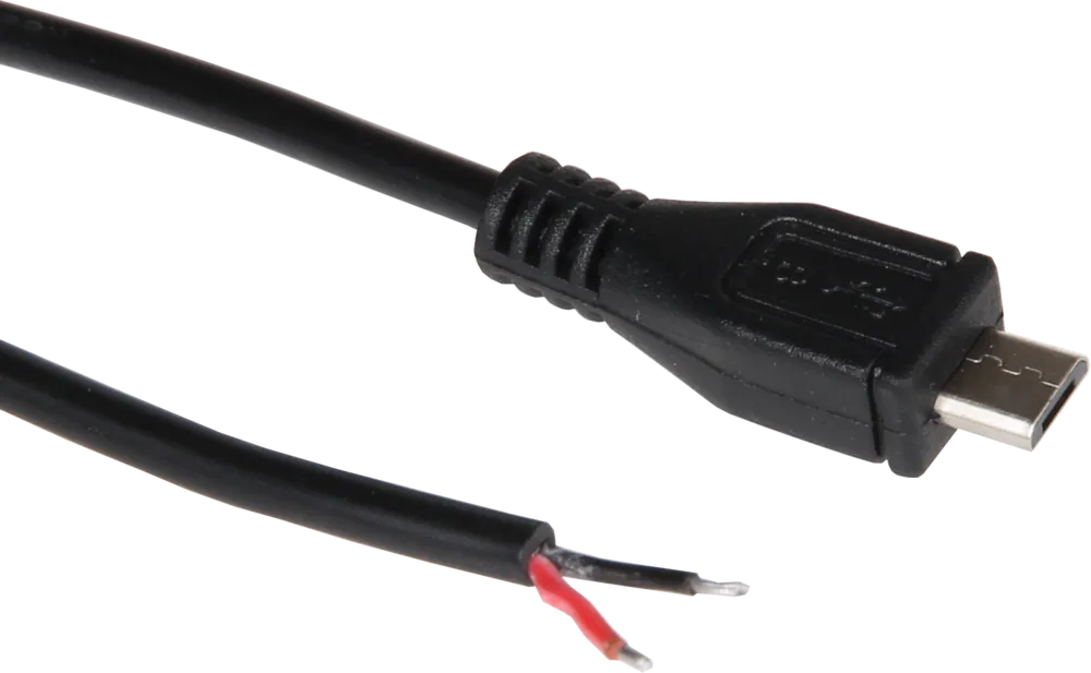 [147232] Micro USB kabel med løs ende. 1m
