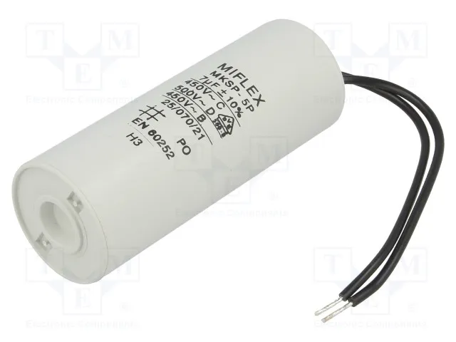 [147272] Motor capacitor 7µF 450VAC Ø=30x78mm. uden bolt