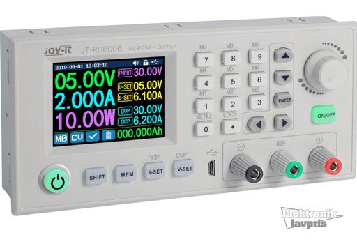 [147751] Laboratoriestrømforsyning 0-60V, 0-6A, programmerbar m. fjernstyring